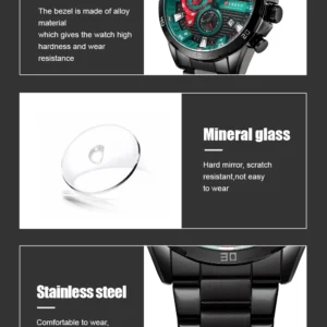 CURREN Stainless Steel Watches for Mens Creative Fashion Luminous Dial with Chronograph Clock Male Casual Wristwatches - Image 21