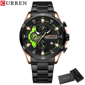 CURREN Stainless Steel Watches for Mens Creative Fashion Luminous Dial with Chronograph Clock Male Casual Wristwatches - Image 11